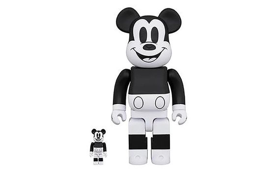 BE@RBRICK 1000%400%100% MICKEY MOUSE B&amp;W 2020 7cm/28cm/70cm