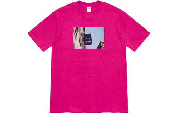 Supreme FW19 Week 1 Banner Tee Magenta T