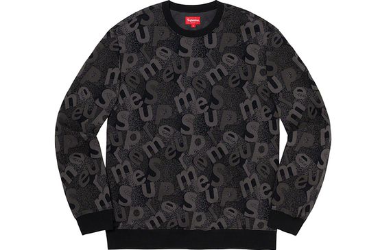 Supreme FW19 Week 14 Scatter Text Crewneck Logo