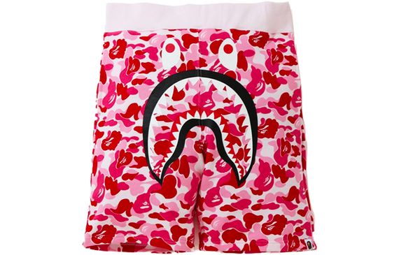 A BATHING APE Camo Shark Sweat Shorts