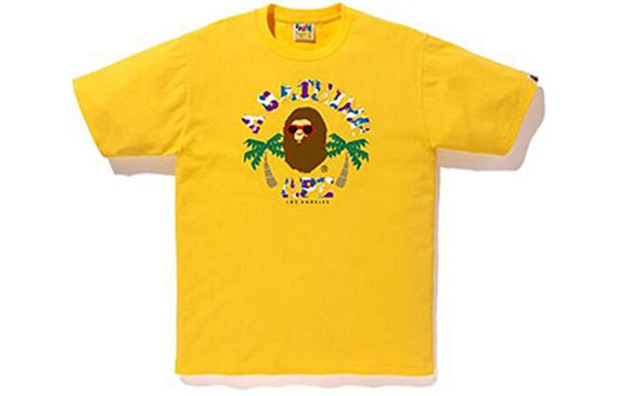 A BATHING APE LA CAMO COLLEGE TEE T