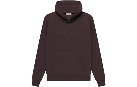 Fear of God Essentials SS23 Waffle Raglan Hoodie Plum Logo