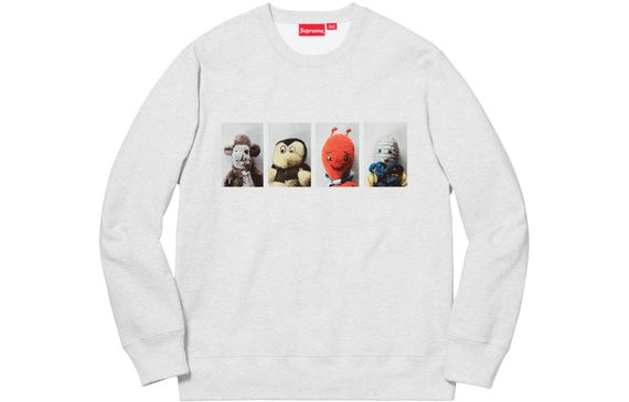 Supreme FW18 Mike Kelley AhhYouth! Crewneck Sweatshirt Ash Grey