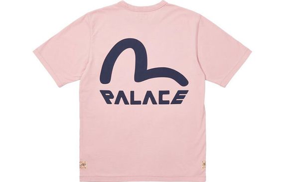 PALACE x EVISU FW21 Seagull T-Shirt Pink Nectar Logo T