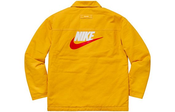 Supreme FW18 x Nike Double Zip Quilted Work Jacket Mustard
