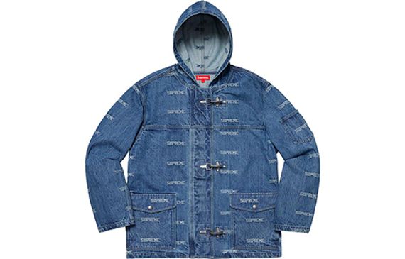 Supreme SS19 Logo Denim Turnout Jacket Denim Logo