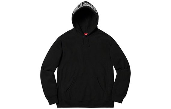 Supreme SS19 Sequin Arc Hooded Sweatshirt Black Logo