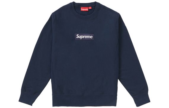 Supreme FW18 Box Logo Crewneck Navy