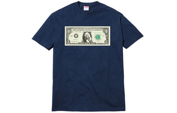Supreme FW17 Dollar Tee Navy T