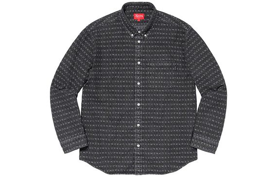 Supreme SS20 Week 5 Jacquard Logos Denim Shirt