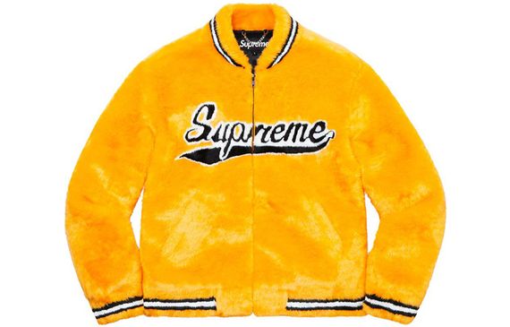 Supreme SS20 Week 1 Faux Fur Varsity Jacket