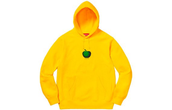 Supreme SS19 Apple Hooded Sweatshirt Yellow logo