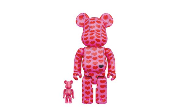 BE@RBRICK Pink Heart 100％+400％