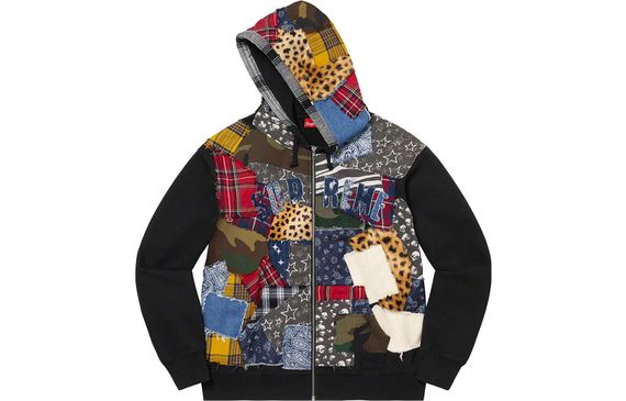 Supreme FW22 Week13 Patchwork Zip Up Hooded Sweatshirt