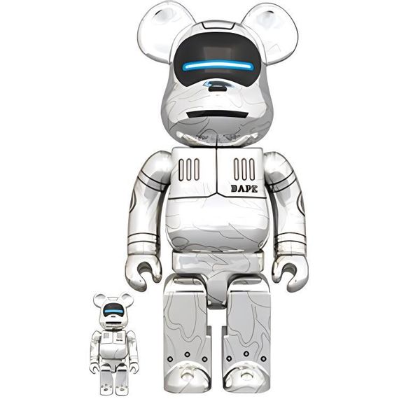 BE@RBRICK x /HajimeSorayama 400%100% x BAPE BABY MILO 7cm/28cm