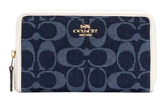 COACH Zip Around 17 Chambray