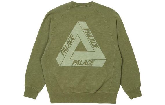 PALACE FW22 Tri-Ferg Slub Crew Olive Logo