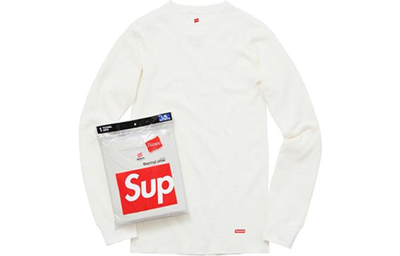 Supreme FW18 Hanes Thermal Crew (1 Pack) Natural