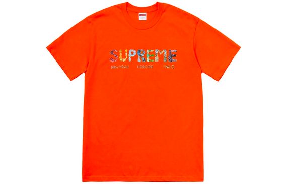 Supreme SS18 Rocks Tee Orange Logo T
